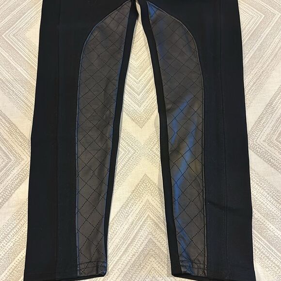 Tag Women’s Black Riding Pants with Faux Leather Panel - Size M - Picture 3 of 7